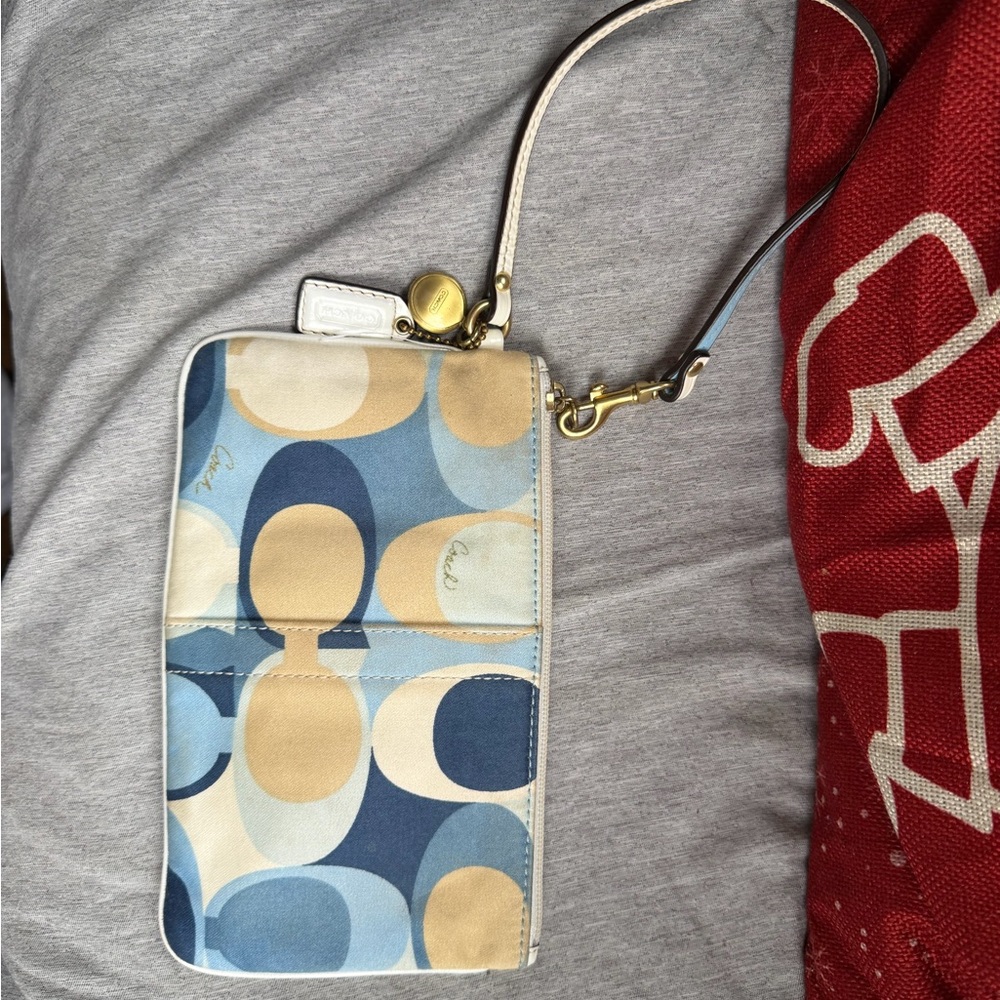Coach Multicolor Wristlet with Gold Accents